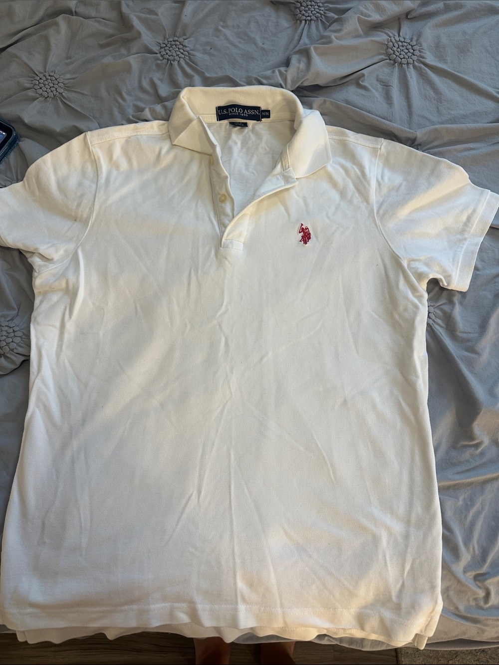 U.S. Polo Assn. White Polo with Red Embroidered Logo